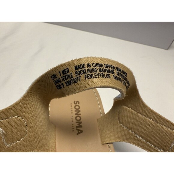 Sonoma Shoes Girls Size 1 Blue Fenleyy Easy On Sandals Buckle Strap Comfort New - Picture 12 of 13